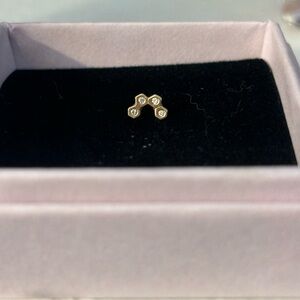 Junipurr jewelry northern nectar 14kt yellow gold cz threadless press fit